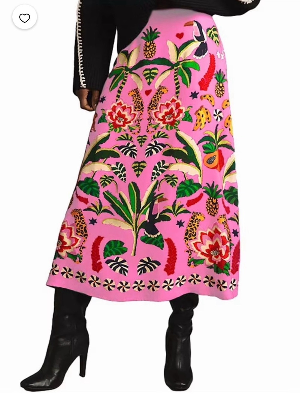 FARM Rio Pink Tropical Jungle Midi Skirt - Picture 4 of 15